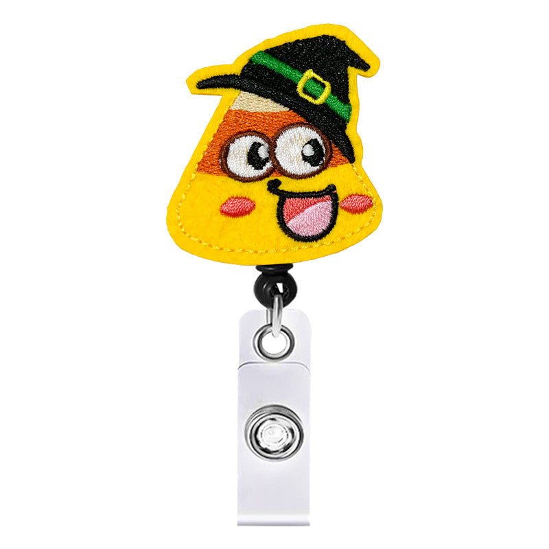 Wholesale Badge Reels Halloween Cartoon Felt Retractable Keychain